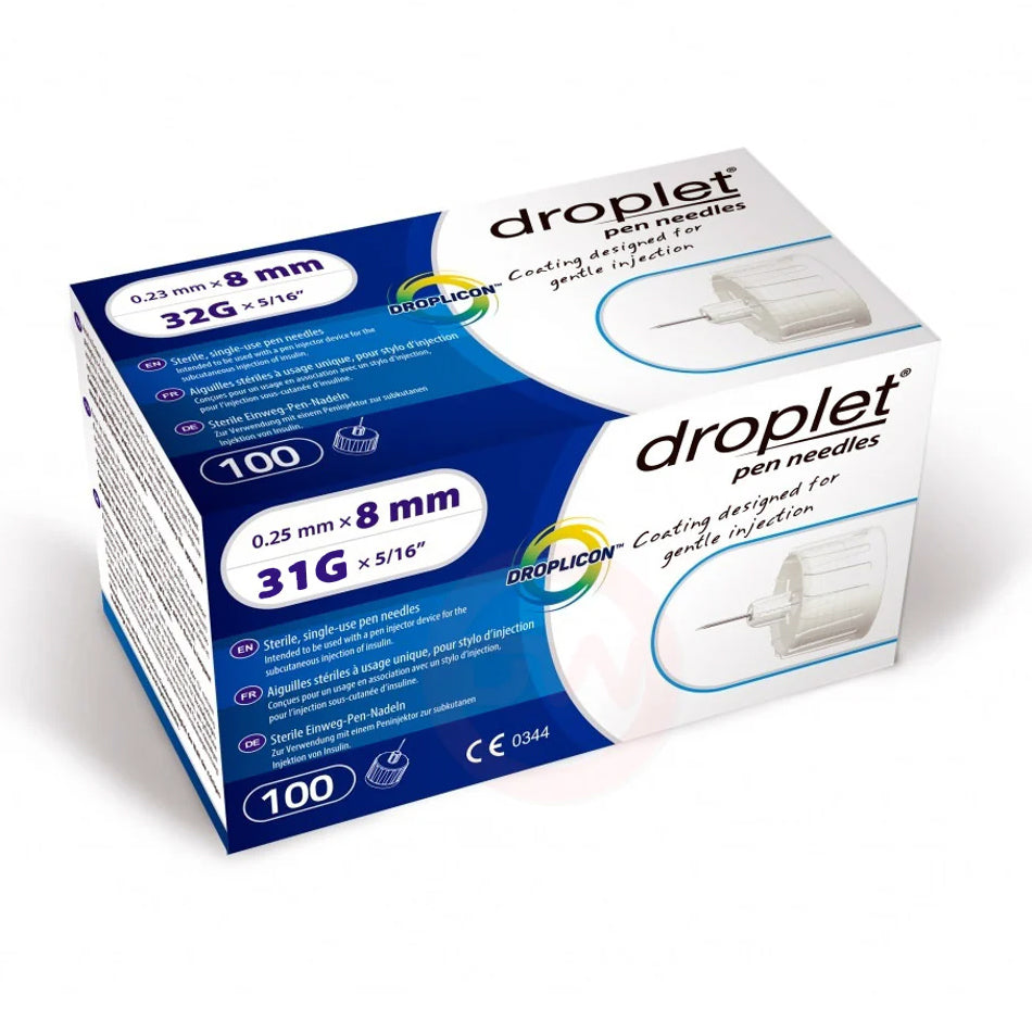 Droplet Pen Needles - 31G 8mm 100