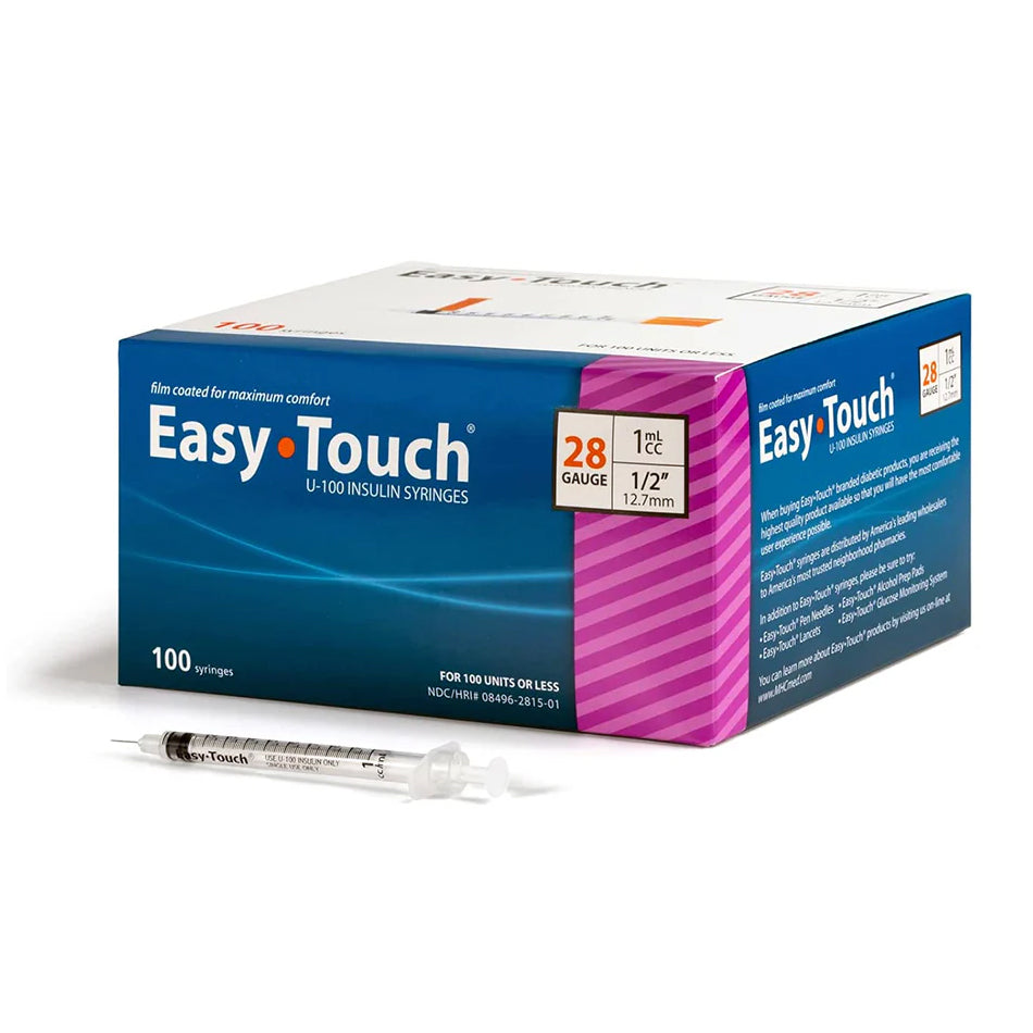 EasyTouch Insulin Syringes - 28G 1cc 1/2"