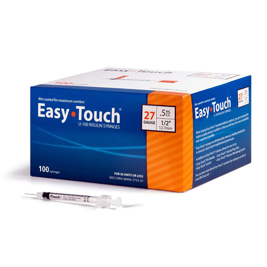 EasyTouch Insulin Syringes - 27G .5cc 1/2" 100ct